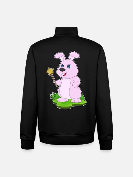 Bunny Wizard Wand - Unisex Organic Zip Sweatshirt by Stanley/Stella - black