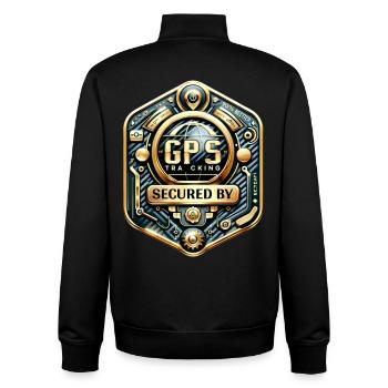 GPS Anti Theft Sticker Carbon-Gold - Unisex Organic Zip Sweatshirt by Stanley/Stella - black - Back - AI Model Male 185 light (185cm)