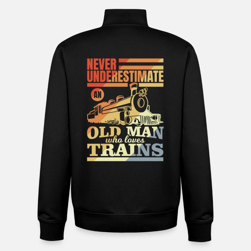 Grand-père de chemin de fer - Sweat zippé unisexe en coton bio Stanley/Stella - noir