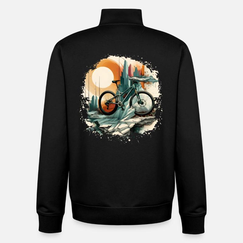 Mountain Bike Lovers - Unisex Organic Zip Sweatshirt by Stanley/Stella - black