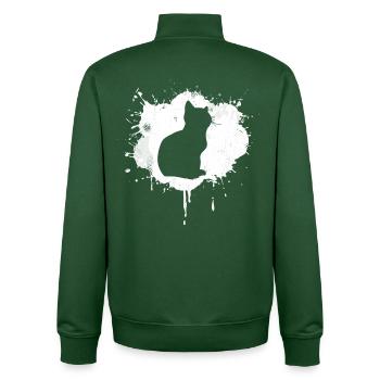 Croquis de chat - Sweat zippé unisexe en coton bio Stanley/Stella - vert bouteille - Dos - AI Model Male 185 dark (185cm)