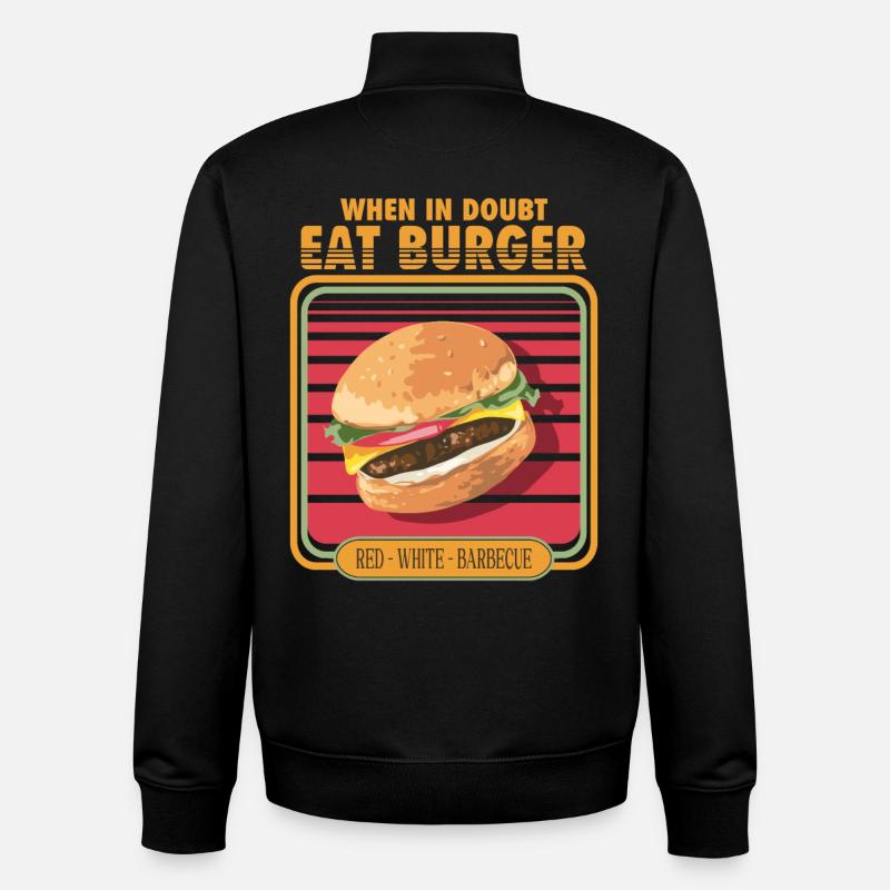 When in doubt eat burger - Unisex Organic Zip Sweatshirt von Stanley/Stella - Schwarz