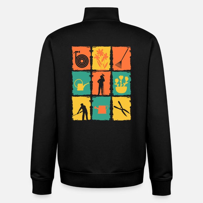 Outil de jardinage de jardinier - Sweat zippé unisexe en coton bio Stanley/Stella - noir