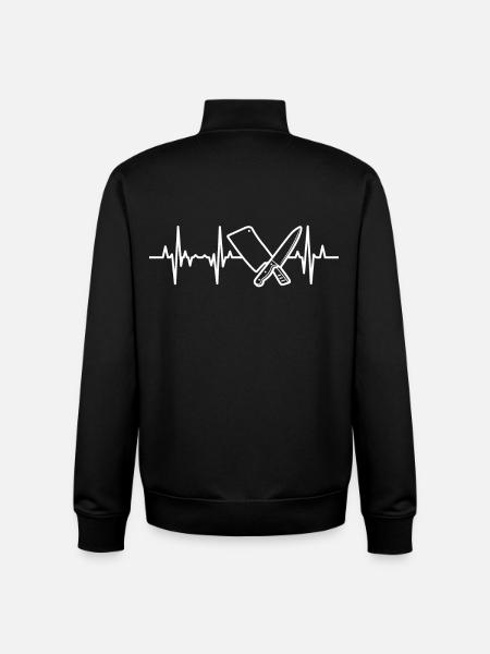 Messer Hackbeil Herzschlag - Unisex Organic Zip Sweatshirt von Stanley/Stella - Schwarz