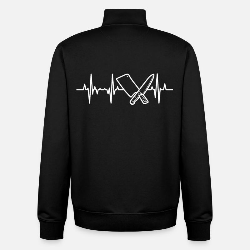 Messer Hackbeil Herzschlag - Unisex Organic Zip Sweatshirt von Stanley/Stella - Schwarz