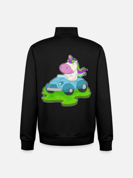 Unicorn Car - Unisex Organic Zip Sweatshirt by Stanley/Stella - black