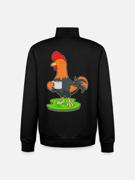 Rooster Cup Coffee - Unisex Organic Zip Sweatshirt by Stanley/Stella - black