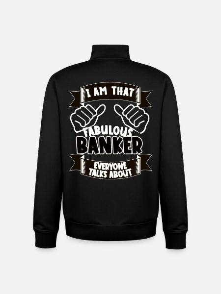 Banker Funny Saying Gift Idea - Unisex Organic Zip Sweatshirt by Stanley/Stella - black