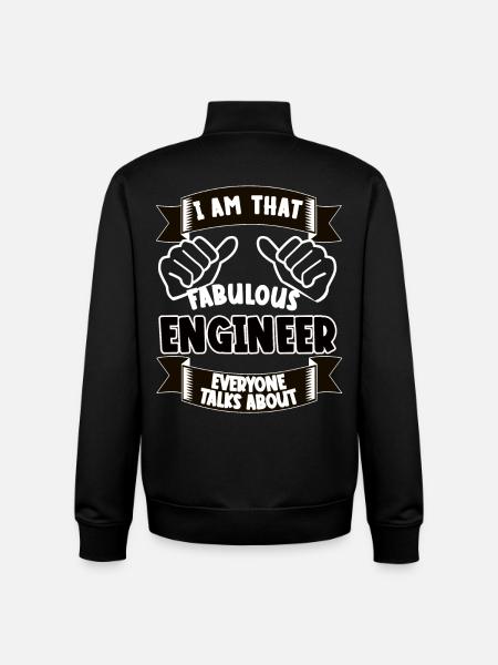 Engineer Funny Saying Gift Idea - Unisex Organic Zip Sweatshirt by Stanley/Stella - black