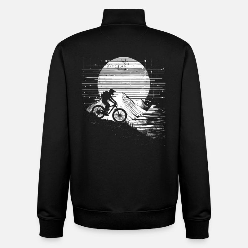 Mountainbiker Skizze - Unisex Organic Zip Sweatshirt von Stanley/Stella - Schwarz