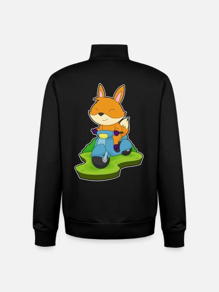 Fuchs Motorroller - Unisex Organic Zip Sweatshirt von Stanley/Stella - Schwarz