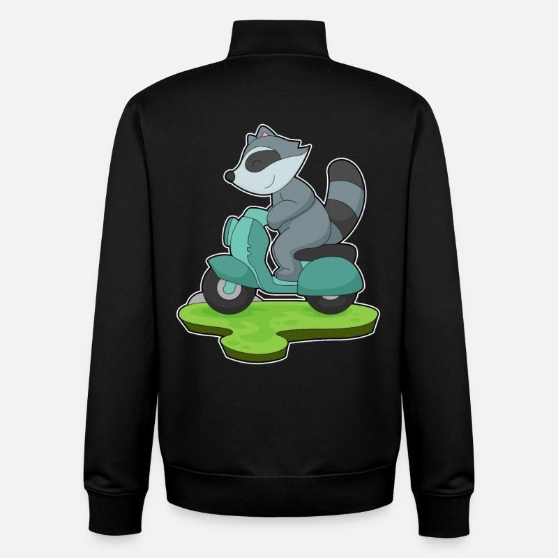 Waschbär Motorrad - Unisex Organic Zip Sweatshirt von Stanley/Stella - Schwarz
