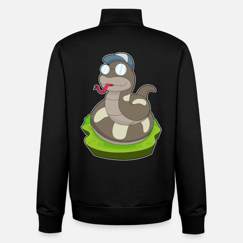 Schlange Brille - Unisex Organic Zip Sweatshirt von Stanley/Stella - Schwarz