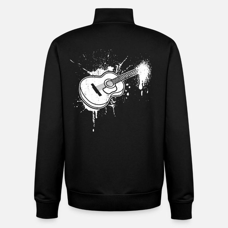 Guitar Drawing - Unisex Organic Zip Sweatshirt by Stanley/Stella - black