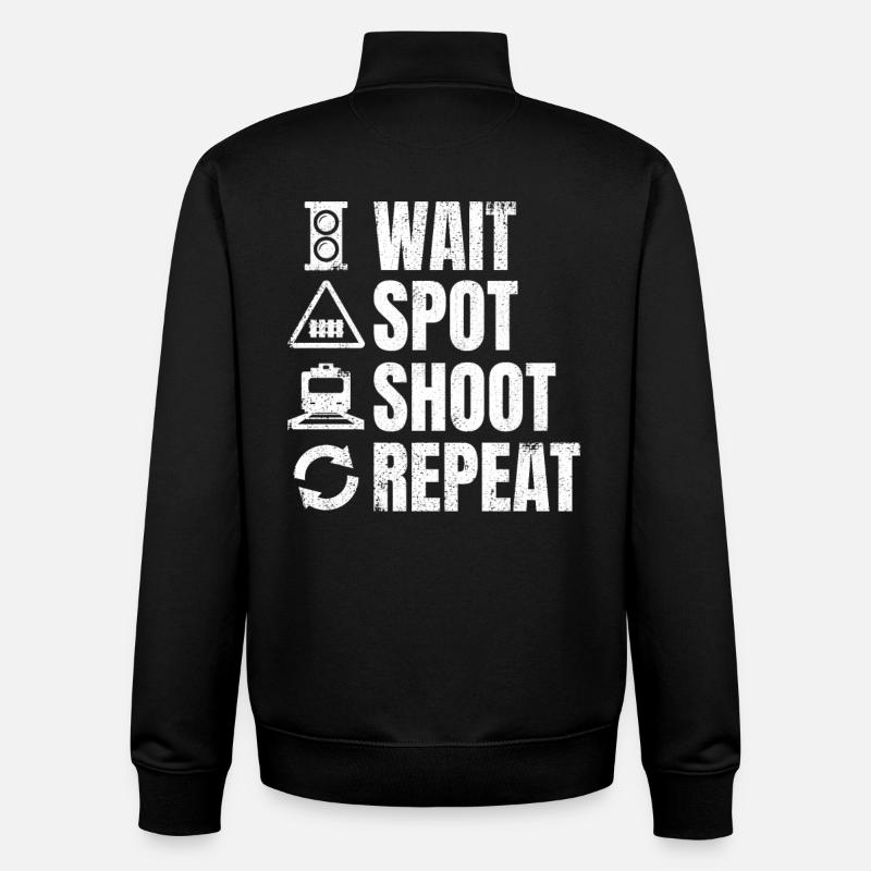 Trainspotter Zeitplan - Unisex Organic Zip Sweatshirt von Stanley/Stella - Schwarz