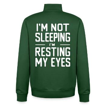 Im not sleeping Im resting my eyes - Unisex Organic Zip Sweatshirt by Stanley/Stella - bottle green - Back - AI Model Male 185 dark (185cm)