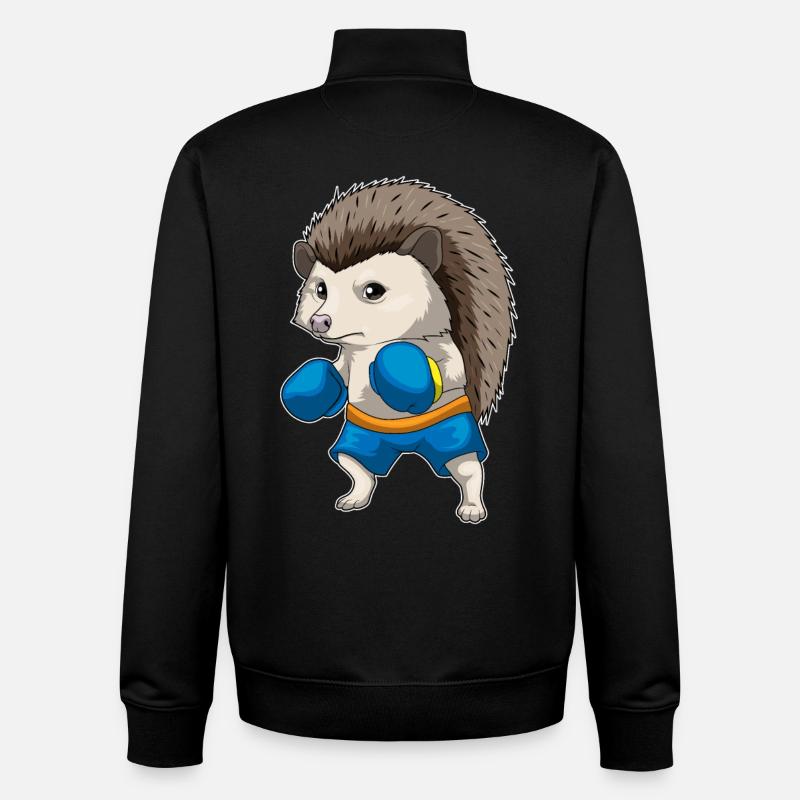 Igel Boxer Boxhandschuhe Boxen - Unisex Organic Zip Sweatshirt von Stanley/Stella - Schwarz