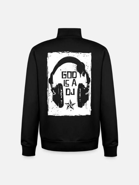 God is a DJ - Unisex Organic Zip Sweatshirt by Stanley/Stella - black