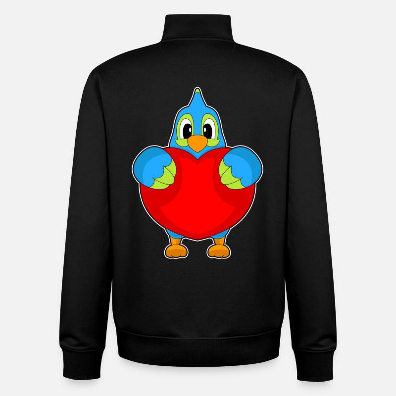 Papagei Herz - Unisex Organic Zip Sweatshirt von Stanley/Stella - Schwarz