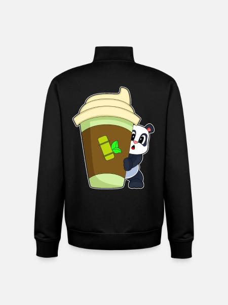 Panda Coffee to go Mug - Unisex Organic Zip Sweatshirt by Stanley/Stella - black