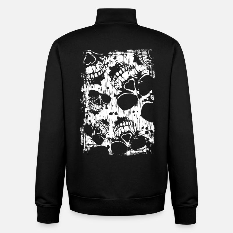 Fierce Skull - Unisex Organic Zip Sweatshirt by Stanley/Stella - black