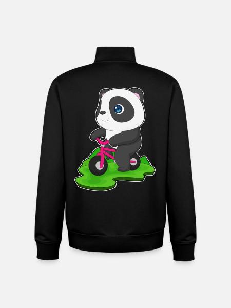 Vélo Panda - Sweat zippé unisexe en coton bio Stanley/Stella - noir