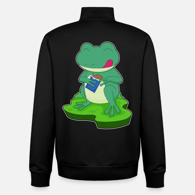 Frosch Tafel Schokolade - Unisex Organic Zip Sweatshirt von Stanley/Stella - Schwarz