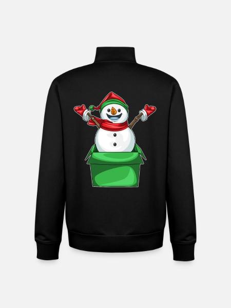 Snowman Christmas Cardboard Box - Unisex Organic Zip Sweatshirt by Stanley/Stella - black