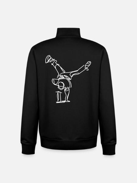 Dessin de Breakdancer - Sweat zippé unisexe en coton bio Stanley/Stella - noir