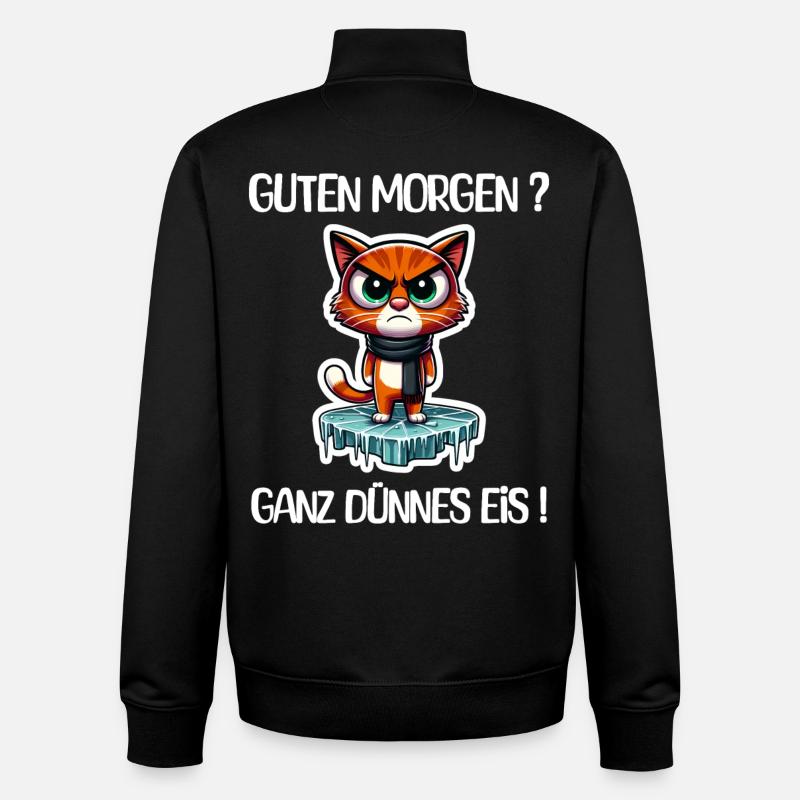 Grimmiger Eis-Katzen-Charakter - Unisex Organic Zip Sweatshirt by Stanley/Stella - black
