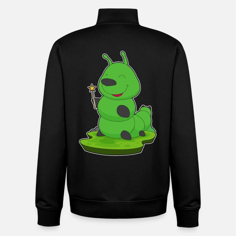 Caterpillar Wizard Wand - Unisex Organic Zip Sweatshirt by Stanley/Stella - black
