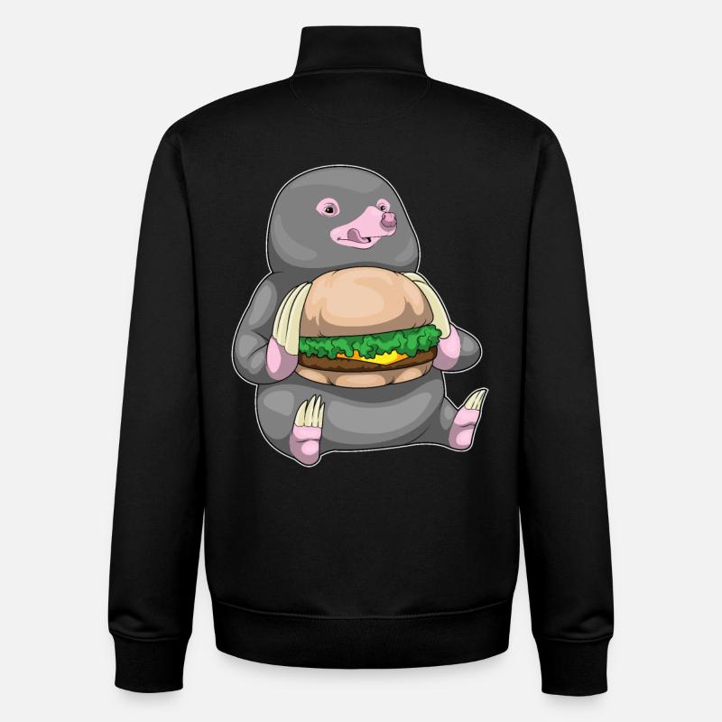 Mole Cheeseburger - Unisex Organic Zip Sweatshirt by Stanley/Stella - black