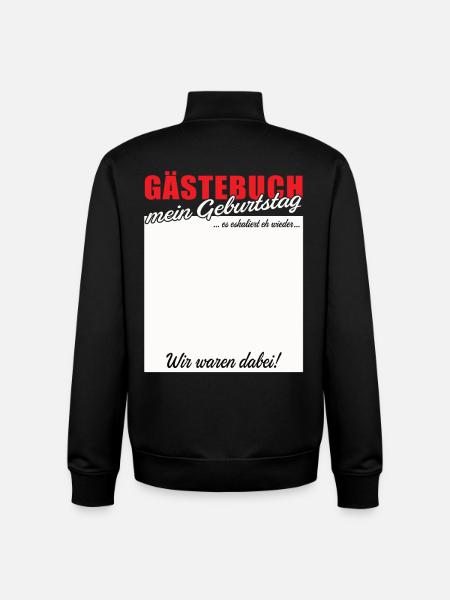 Guestbook Birthday Greeting - Unisex Organic Zip Sweatshirt by Stanley/Stella - black