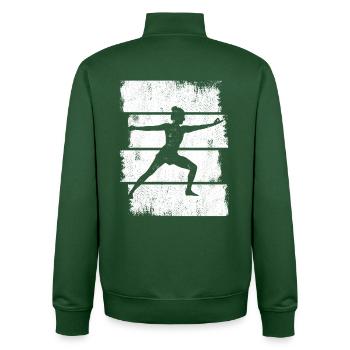 Yogini Drawing - Unisex Organic Zip Sweatshirt by Stanley/Stella - bottle green - Back - AI Model Male 185 dark (185cm)