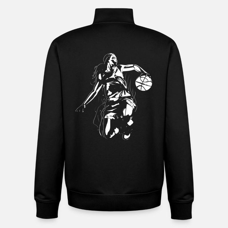 Basketteur - Sweat zippé unisexe en coton bio Stanley/Stella - noir
