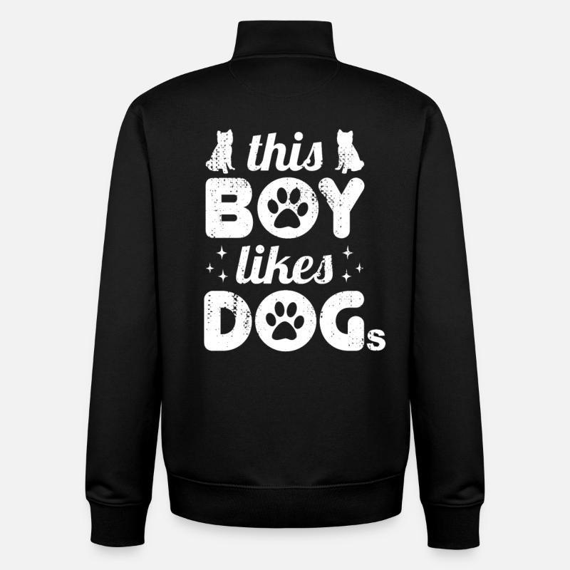 Ce garçon aime les chiens - Sweat zippé unisexe en coton bio Stanley/Stella - noir