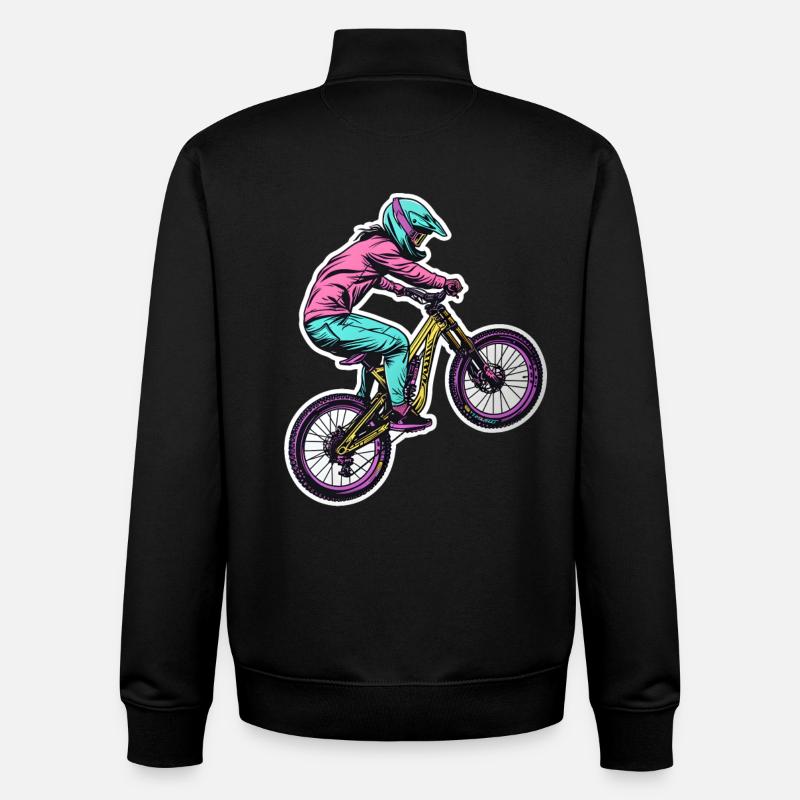 Mountainbikerin - Unisex Organic Zip Sweatshirt von Stanley/Stella - Schwarz