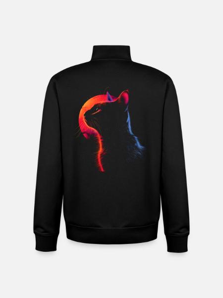 Cat Retro Look - Unisex Organic Zip Sweatshirt by Stanley/Stella - black