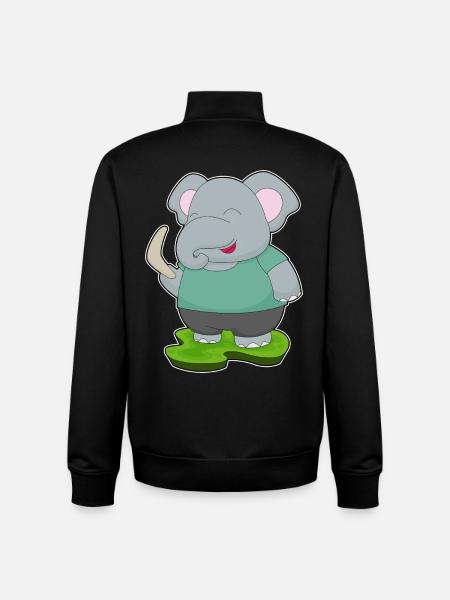 Elephant Boomerang - Unisex Organic Zip Sweatshirt by Stanley/Stella - black