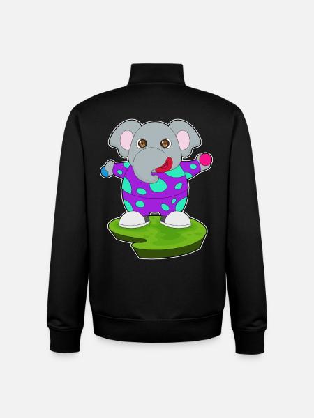 Elephant Clown - Unisex Organic Zip Sweatshirt by Stanley/Stella - black