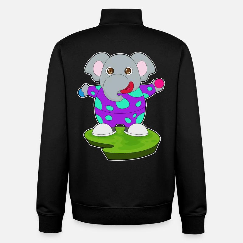 Elephant Clown - Unisex Organic Zip Sweatshirt by Stanley/Stella - black