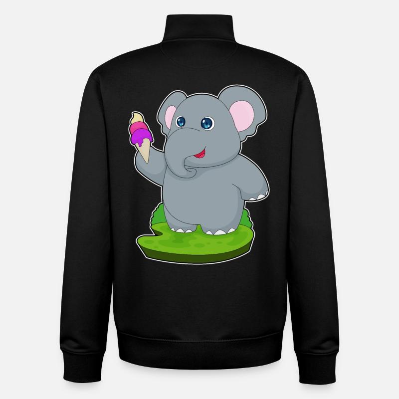Elefant Waffeleis - Unisex Organic Zip Sweatshirt von Stanley/Stella - Schwarz