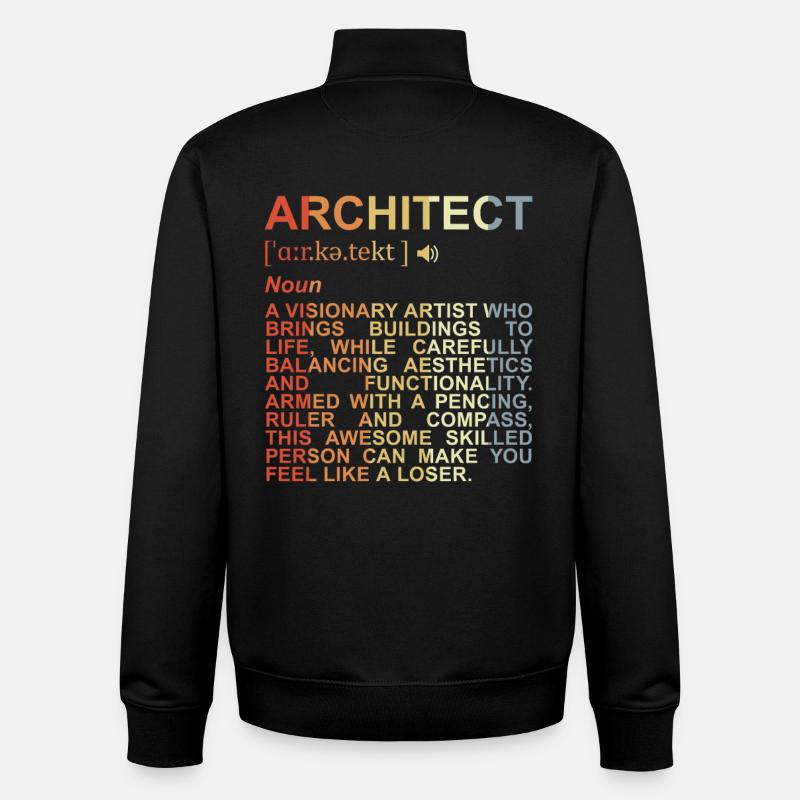 Architekt Begriffserklärung - Unisex Organic Zip Sweatshirt von Stanley/Stella - Schwarz
