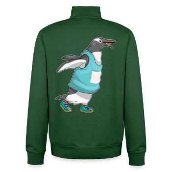 Penguin Jogger Jogging Sport - Sweat zippé unisexe en coton bio Stanley/Stella - vert bouteille - Dos - AI Model Male 185 dark (185cm)