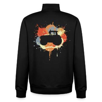 Traktor Graffiti - Unisex Organic Zip Sweatshirt von Stanley/Stella - Schwarz - Hinten - AI Model Male 185 light (185cm)