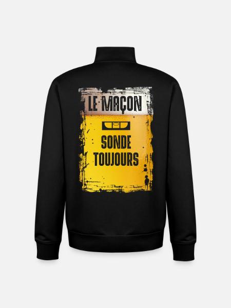 Le Maçon Sonde Toujours - Unisex Organic Zip Sweatshirt by Stanley/Stella - black