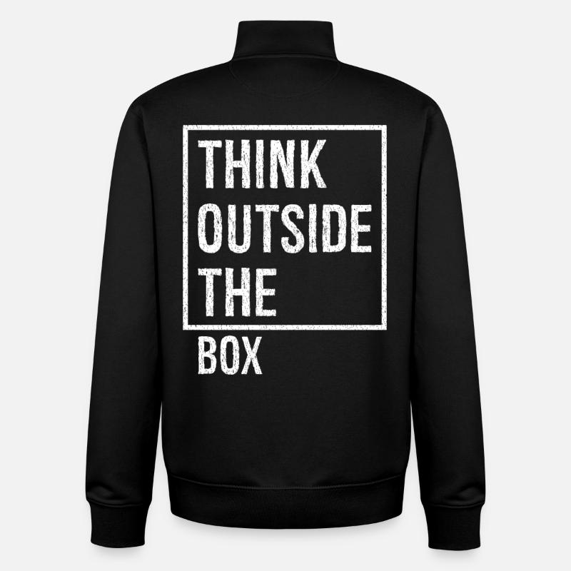 think outside the box - Unisex Organic Zip Sweatshirt by Stanley/Stella - black
