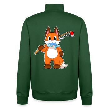 Fox Angler Pêche Aux Poissons - Sweat zippé unisexe en coton bio Stanley/Stella - vert bouteille - Dos - AI Model Male 185 dark (185cm)