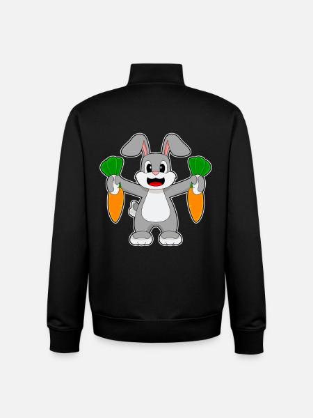 Bunny Carrots - Unisex Organic Zip Sweatshirt by Stanley/Stella - black