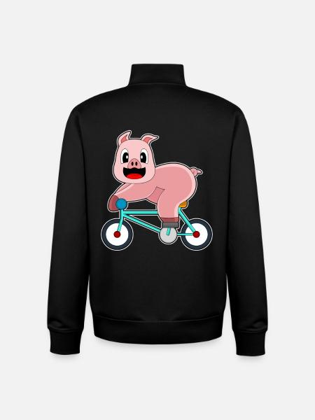 Vélo de cochon - Sweat zippé unisexe en coton bio Stanley/Stella - noir